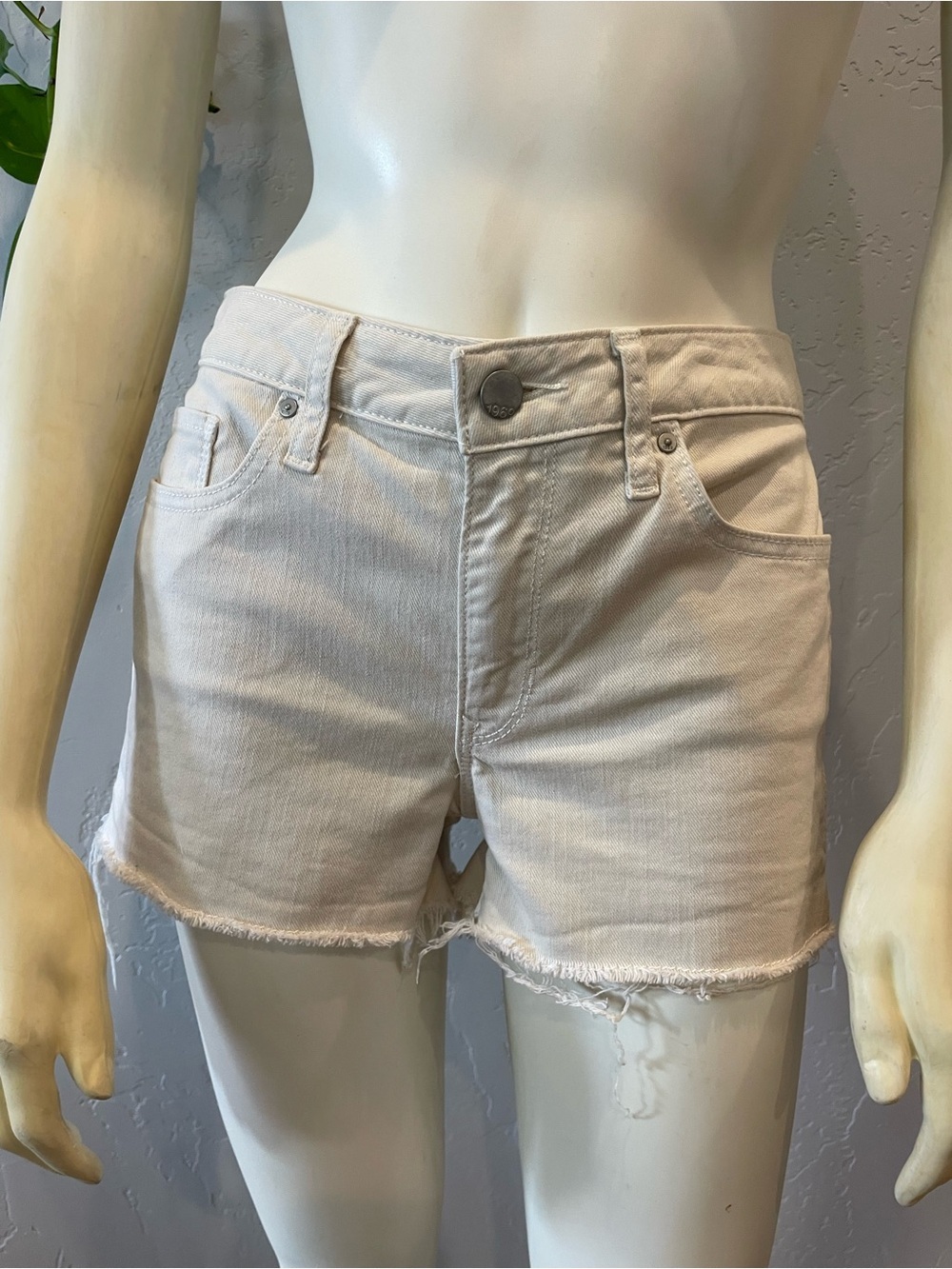 New Gap “slim cut-offs” cream/natural cotton Denim Shorts 25